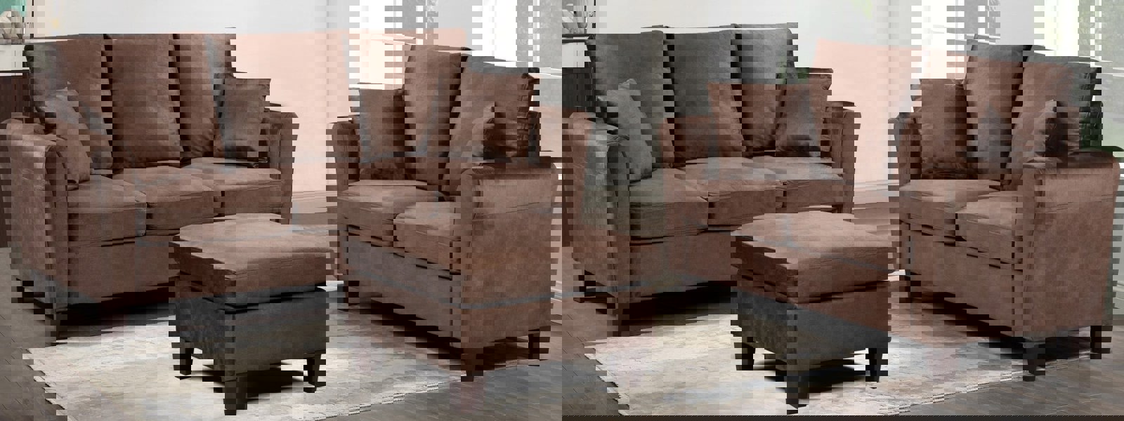 Comfy Living Tivoli Sofa Set: Brushed Velvet for a Luxurious Living Room Experience