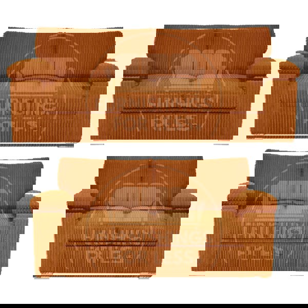 Furnishings For Less Delta Full Jumbo Cord 3 + 2 Seater Sofa Suite