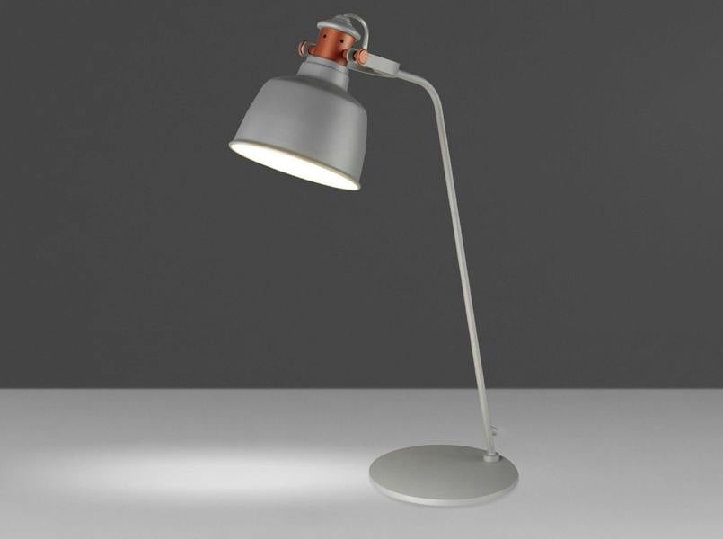 Angel Cerdá Table Lamp in Grey Steel and Bronze Details 8033