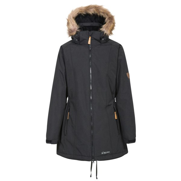 Trespass Women's Celebrity Insulated Longer Length Fleece Lined Parka Jacket - Black