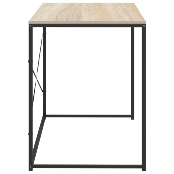 Berkfield Computer Desk Black and Oak 110x60x70 cm Engineered Wood