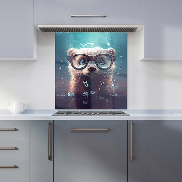 Warren Reed - Designer Ferret With Glasses Splashart Water Kitchen Splashback