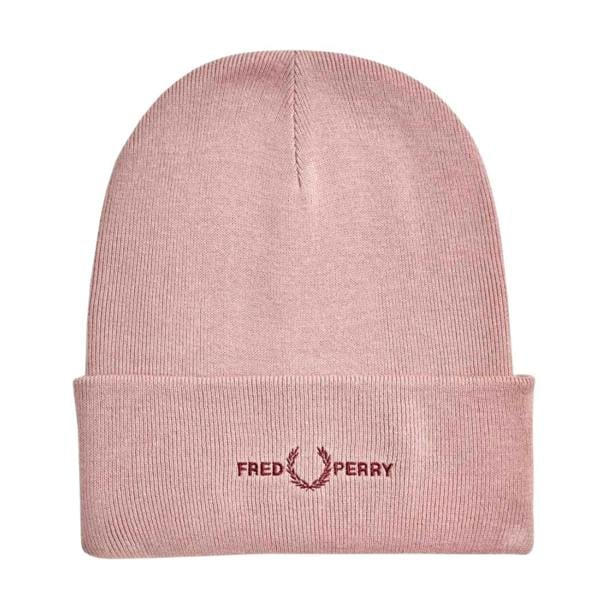 Fred Perry Embroidered Dusty Rose Beanie 1SZ