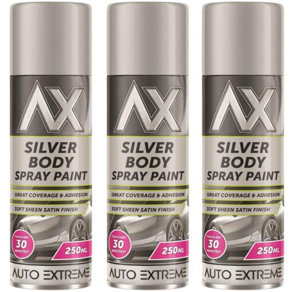 Auto Extreme 3X Auto Extreme Paint Silver Spray Paint 250ml