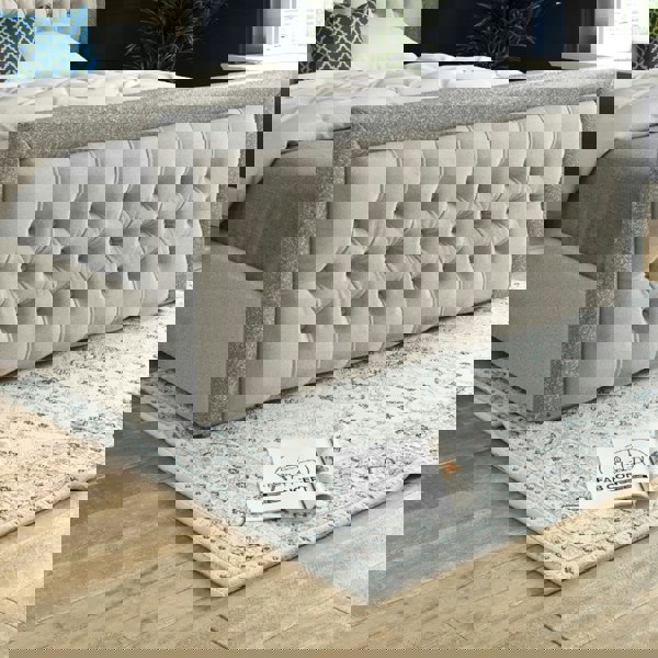 Casa Magna Venice Glitter Border Upholstered Soft Velvet Bed Frame - Cream