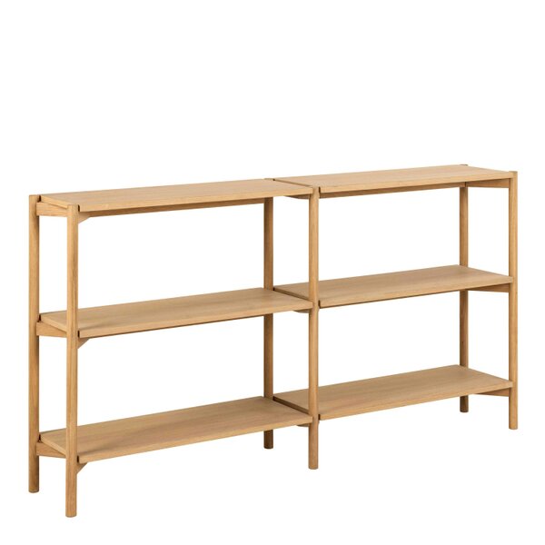 Wyld Haus Berrytwist Scandi Natural Oak Veneer Bookcase 4 Shelves