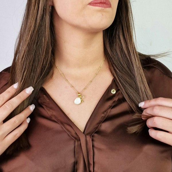 18ct Gold Plated White Topaz April Birthstone Necklace