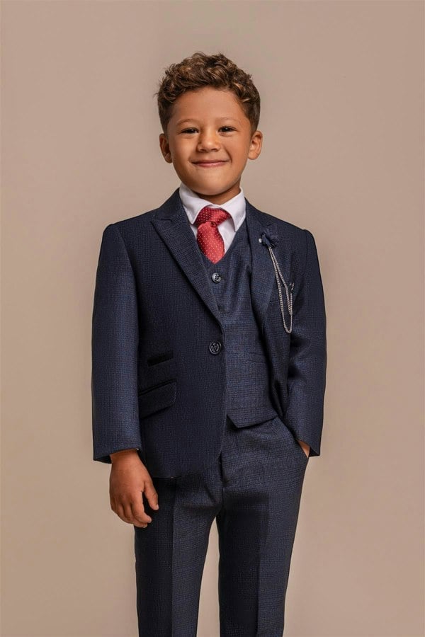 House of Cavani Boys Caridi Navy Three Piece Suit