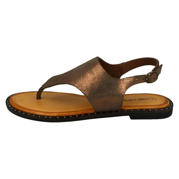 Leather Collection Ladies Leather Collection Toepost Sandals F00201