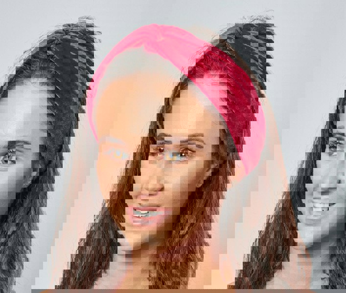 Antonia York Magenta Red Velour Velvet Headband | Tess Twisted Knot Bandana