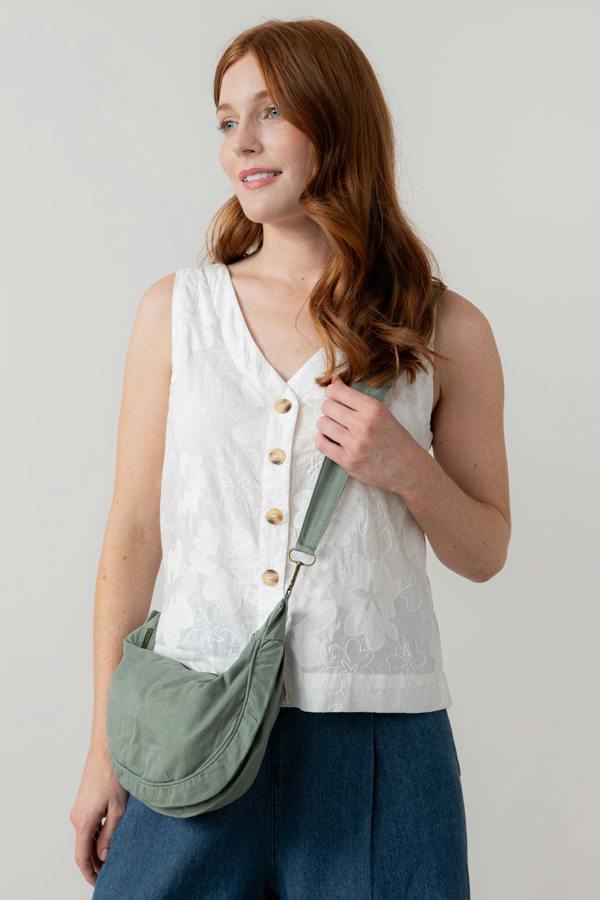 Lily & Me Cotton Tencel Crossbody Bag Laurel