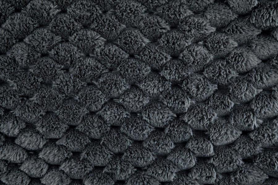 Lush Faux Rabbit Fur Black Throw 127x152cm