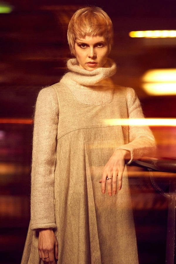 Bo Carter Edith Roll Neck Wool Jumper In Natural Colour