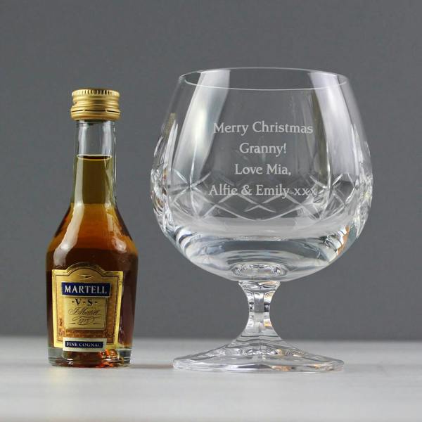 Personalised Cut Crystal Glass And Brandy Gift Set - lifestyle shot