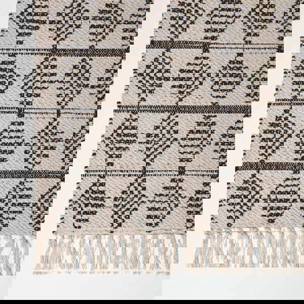 HOMESCAPES Adana Handwoven Monochrome Cotton Textured Rug