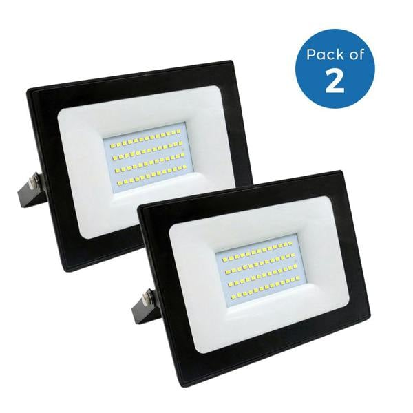 ENER-J Floodlight Led SMD Slim 30W, 2 Yrs Warranty | Pack of 2 - 3000K