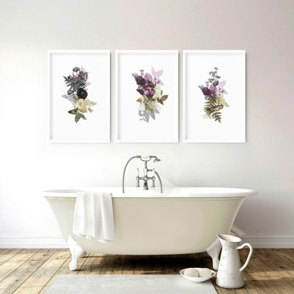 Wall pictures for bathrooms | set of 3 Farmhouse wall prints