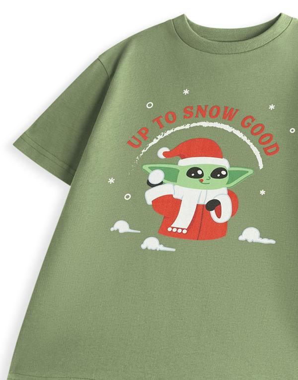 Star Wars The Mandalorian Unisex Kids Green Up to Snow Good Short Sleeved T-Shirt