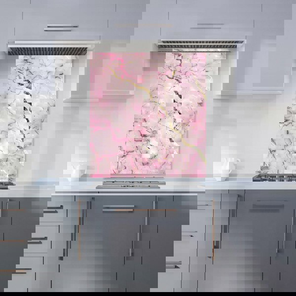 Warren Reed - Designer Polished Rose Marble Effect Kitchen Splashback