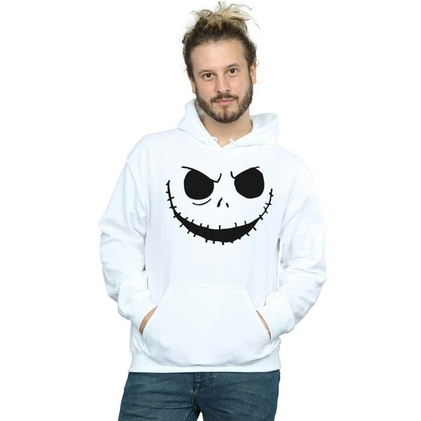 Disney Mens Nightmare Before Christmas Jack´s Face Bold Hoodie - White