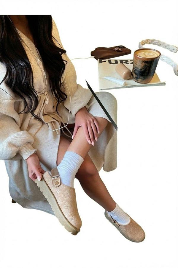Fernanda Printed Sling Back Platform Clogs - Beige_wb