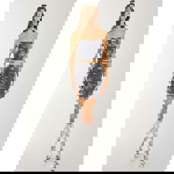 Pink Vanilla PU Snake Print Bandeau Top