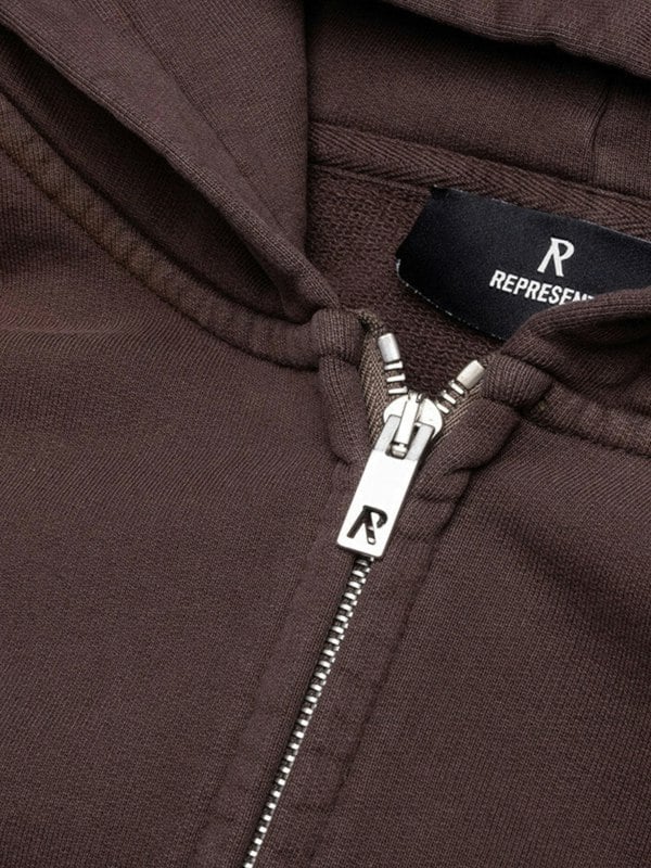 Represent Masking Tape Initial Zipped Hoodie Cedar Brown - Supplied FashionRepresent