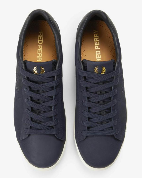 Fred Perry Spencer Nubuck Mens Trainers - Navy 608 | CHO | Designer Mens Trainers