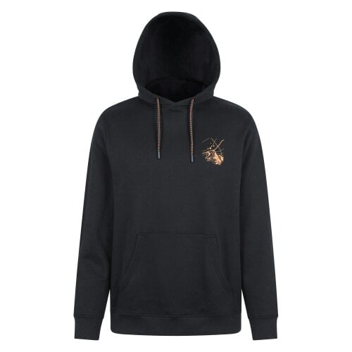 Mountain Warehouse Mens Mountain Cotton Anti-Pilling Travel Drawstring Hoodie - Black