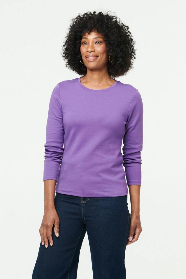 Purple | Slim Fit Long Sleeve T-Shirt