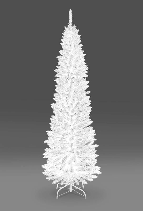 4ft to 8ft White Artificial Flocked Slim Pencil Christmas Tree with Metal Stand image 8