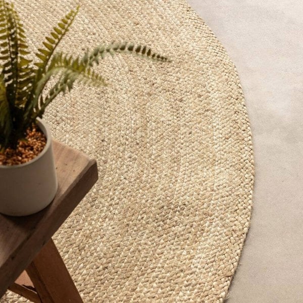 Jute Braided Round Rangpur Natural Rug