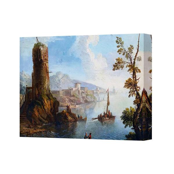 Benjamin Tate Design Canvas Print Coastal Harbor Scene Landscape Artwork 4165