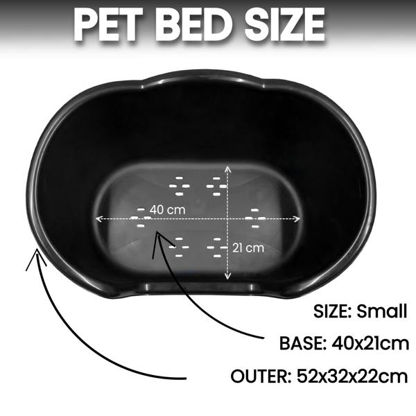 Ketoplastics Small Dog Bed Plastic Pet Bed - Black