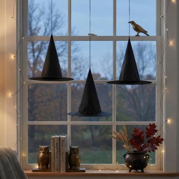 Garden Greatness 3 Pack Hanging Witch Hat Halloween Decorations
