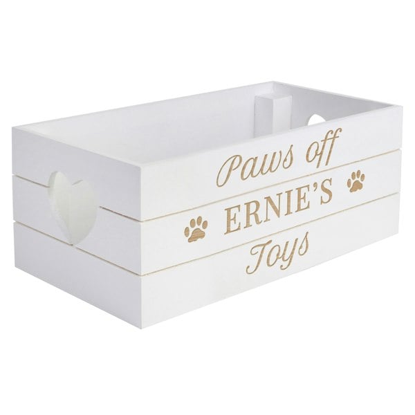 Personalised Memento Company Personalised Pets White Wooden Crate