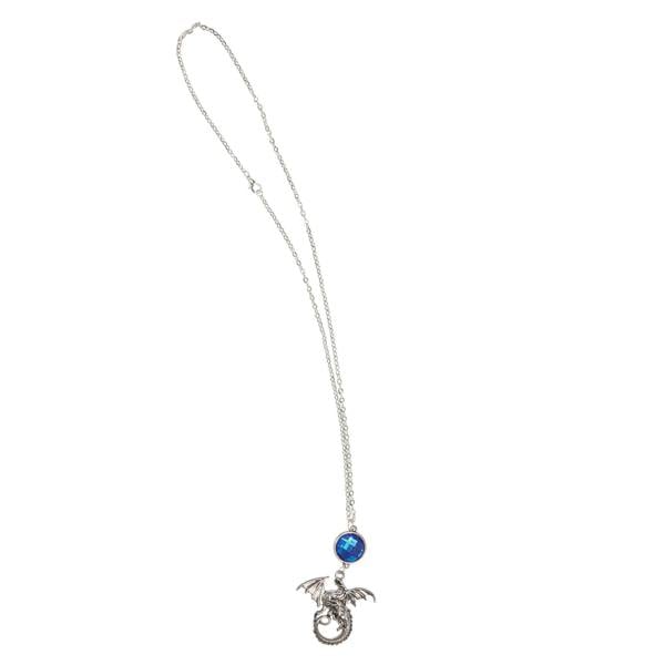 Bristol Novelty Dragon Necklace - Silver/Blue - 