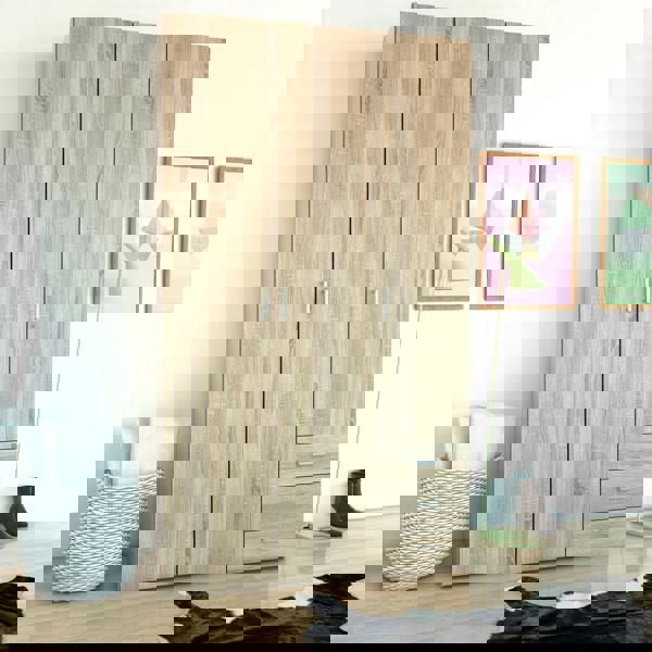 Furniture To Go Space Wardrobe - 3 Doors 3 Drawers in Oak 2000