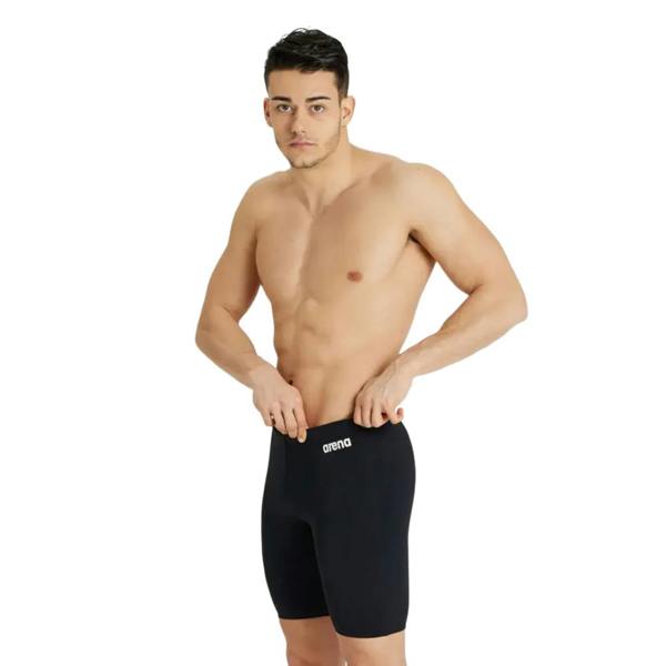 Arena Mens Solid Jammer Shorts - Black/White - 