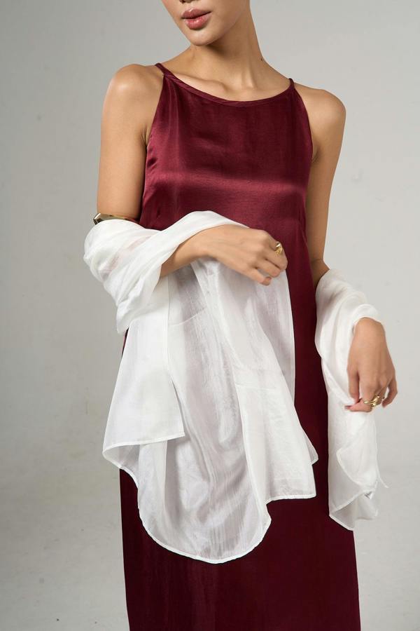 Ivory Silk Scarf – Hand-Dyed Mulberry Silk, Wedding & Bridal Wrap