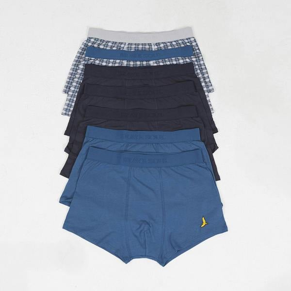 Brave Soul Navy Pack of 7 Boxers with Embroidery Detail - Navy Image 1