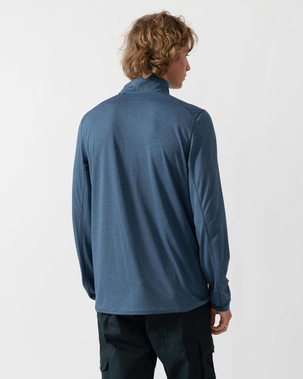 Fjallraven Abisko Day Hike Half Zip Mens Long Sleeve Top - Indigo Blue 534