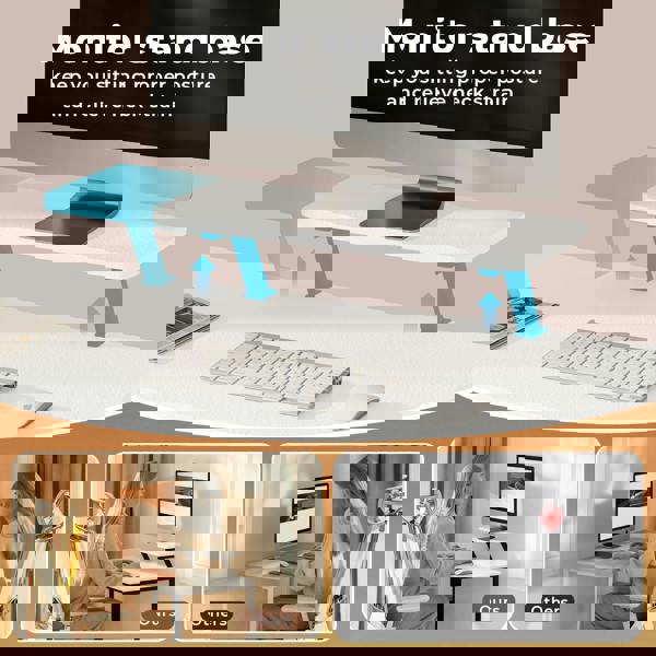 Levede Office Desk Ergonomic Computer Table with Storage Shelves Monitor Stand