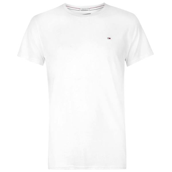 Tommy Jeans Mens Embroidered Logo Loose T-Shirt - White - 