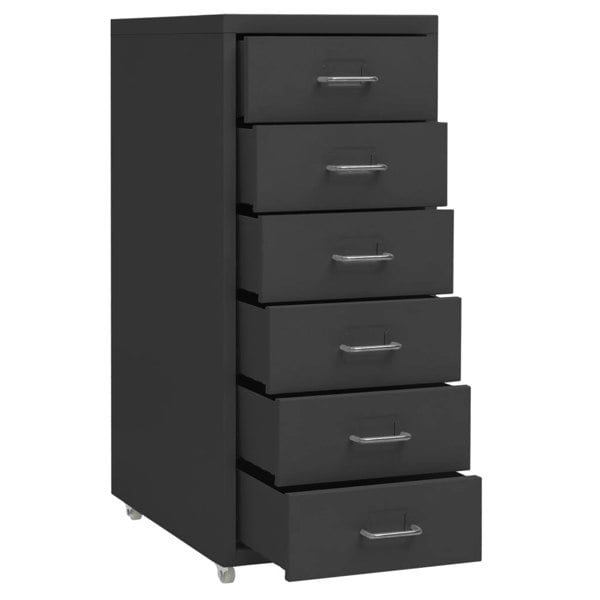 Berkfield Mobile File Cabinet Anthracite 28x41x69 cm Metal