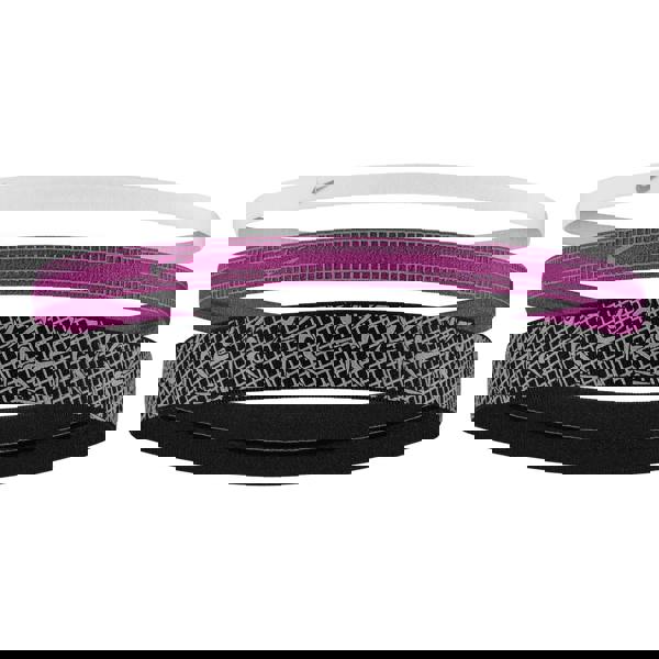 Nike Logo Headband (Pack of 3) - White/Hot Fushia/Silver - 