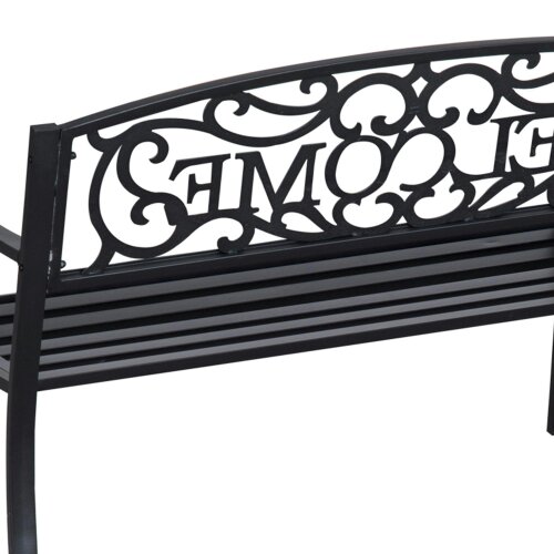 Wyld Haus Rolare 126cm Steel Black Outdoor Garden Bench