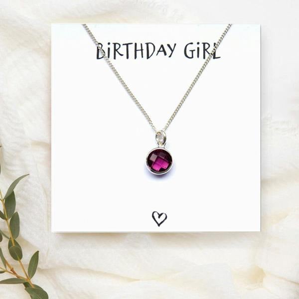 Aye Do Gifts Birthstone Necklace & Birthday Girl Card
