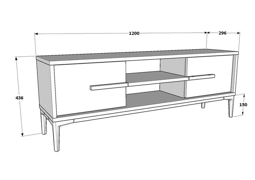 Decorotika Eslem Modern Tv Stand Tv Unit TV Cabinet for TV's up to 55"