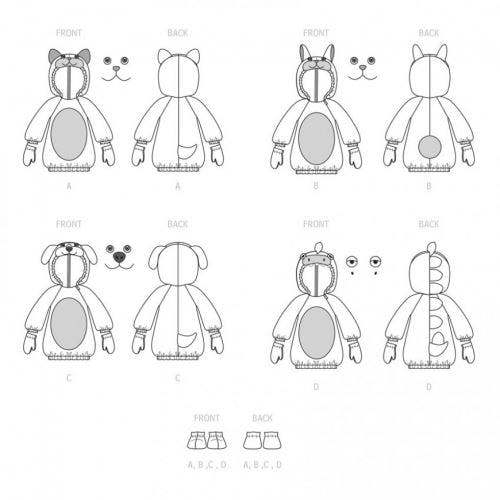 Simplicity Sewing Pattern 9624, Costumes for Baby, Kids, A (1/2-1-2-3-4) - Intermediate